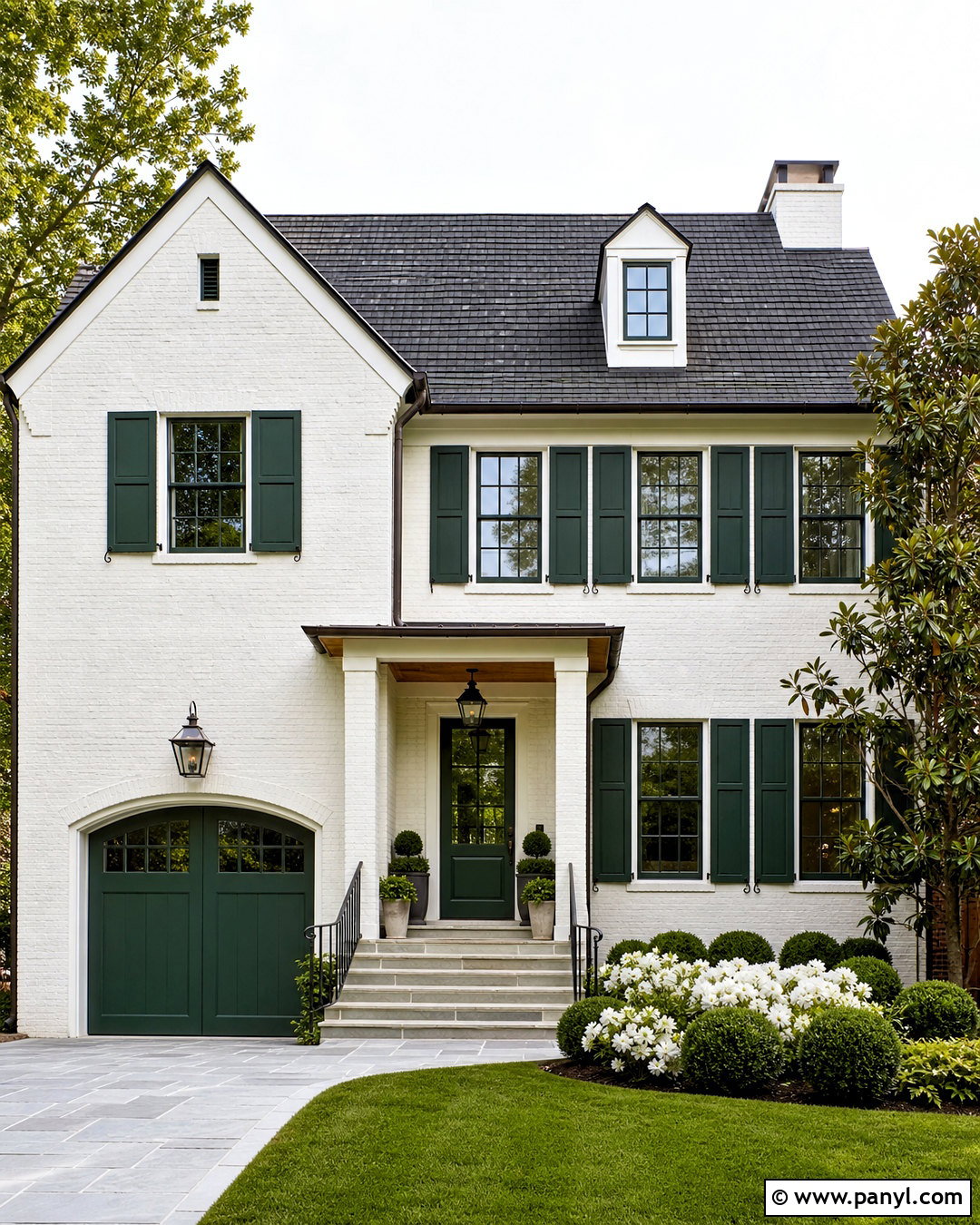 White Brick House With Green Trim - 20 white house green trim ideas