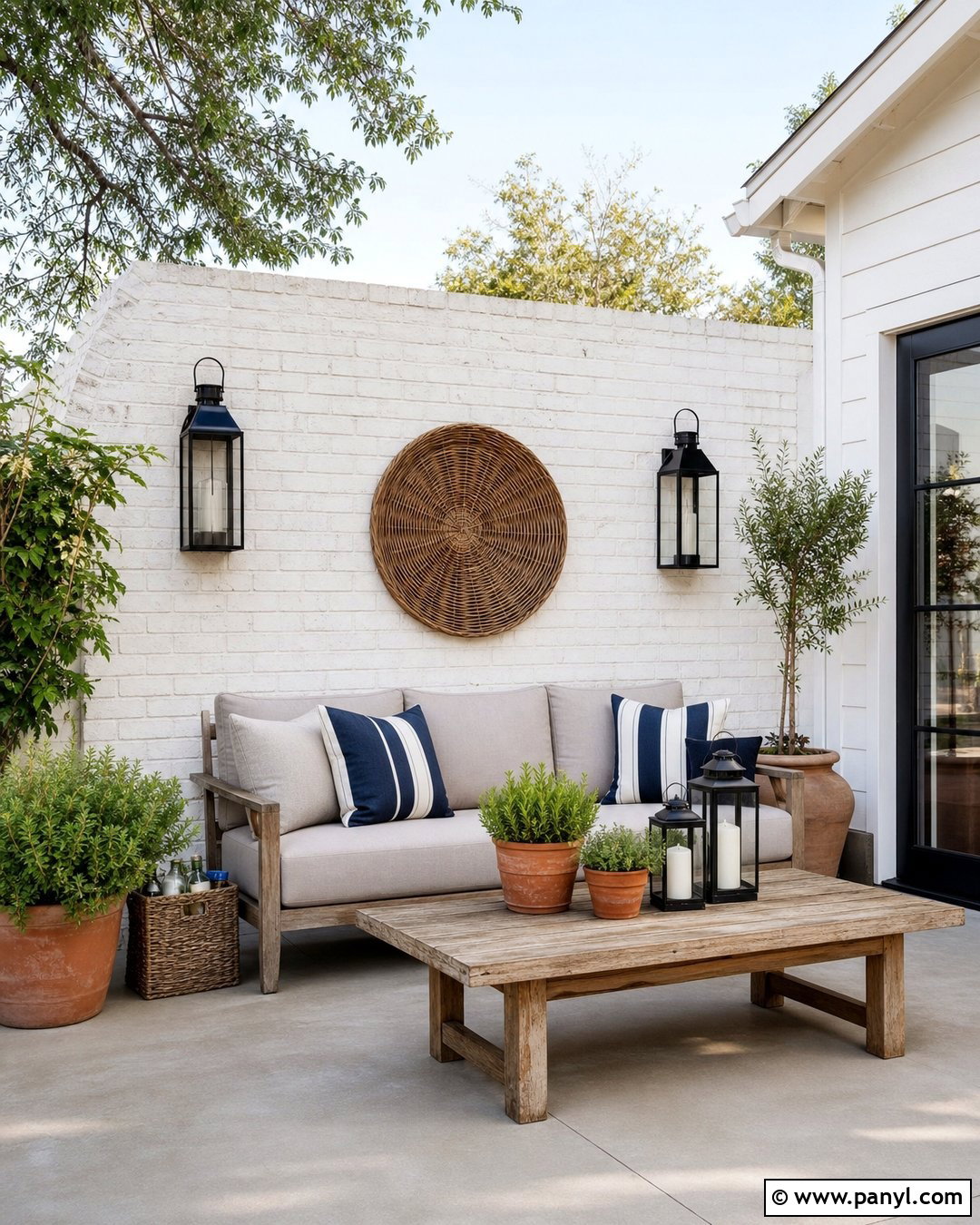 White Brick Outdoor Accent Wall - 35 Outdoor Accent Wall Ideas