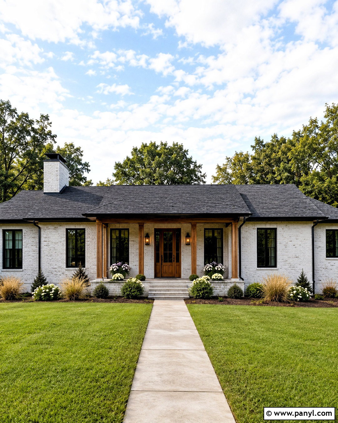 White Brick Stain Ranch House - 20 brick stain exterior before and after ideas