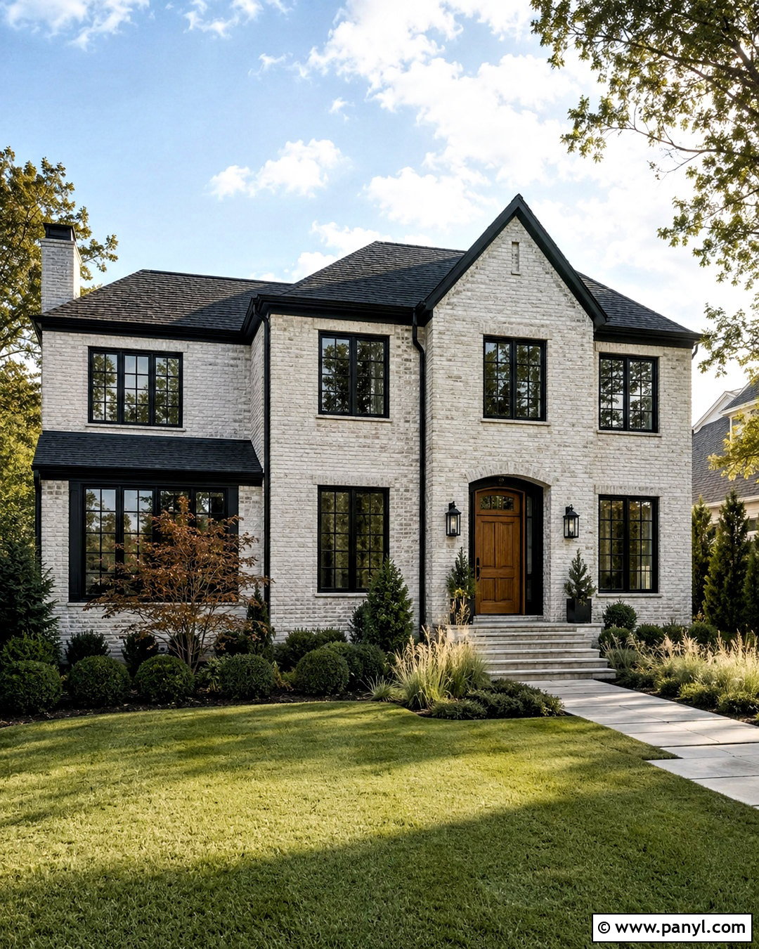 White Brick Stain With Black Trim - 20 brick stain exterior before and after ideas