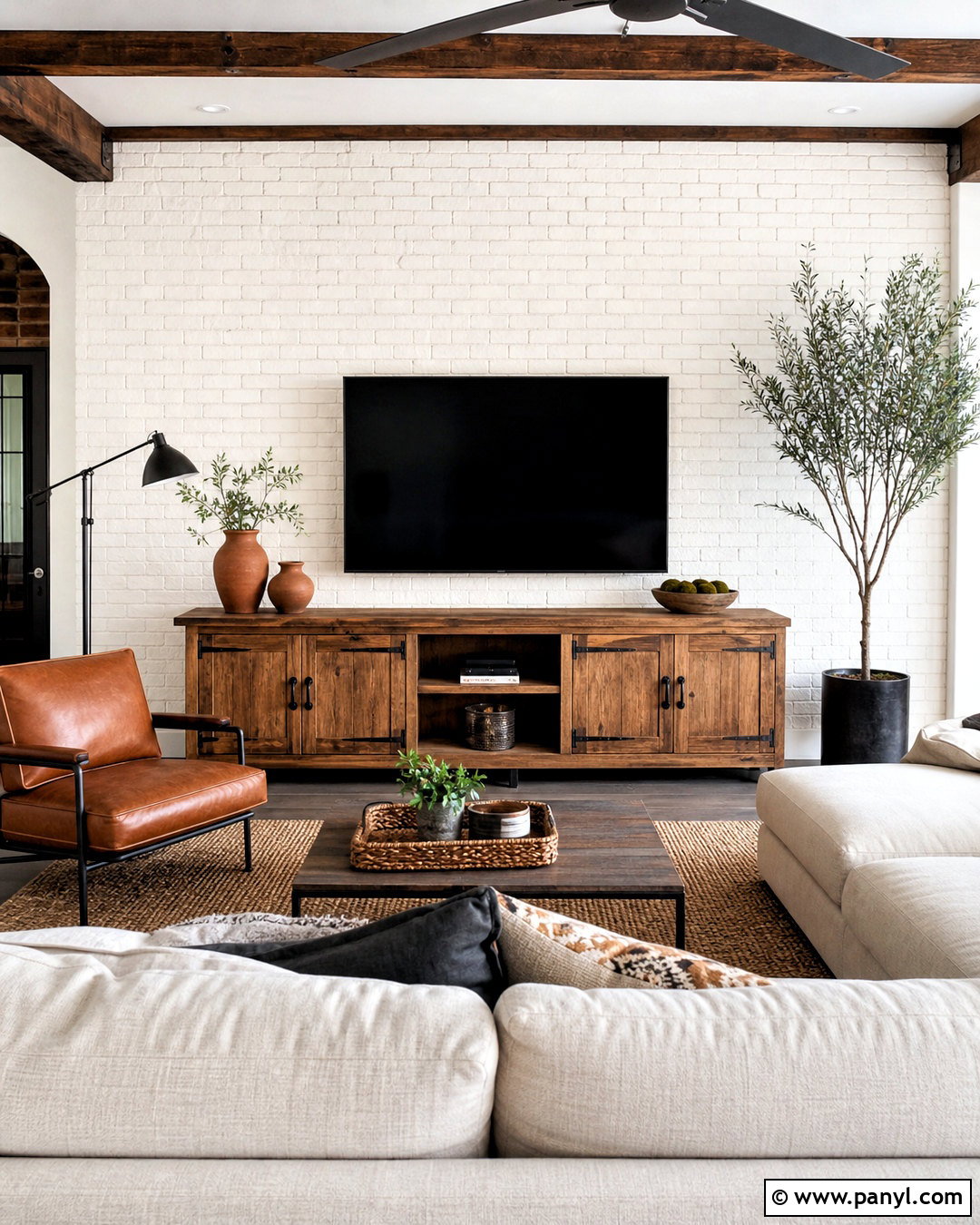 White Brick TV Wall - 20 simple tv wall design ideas