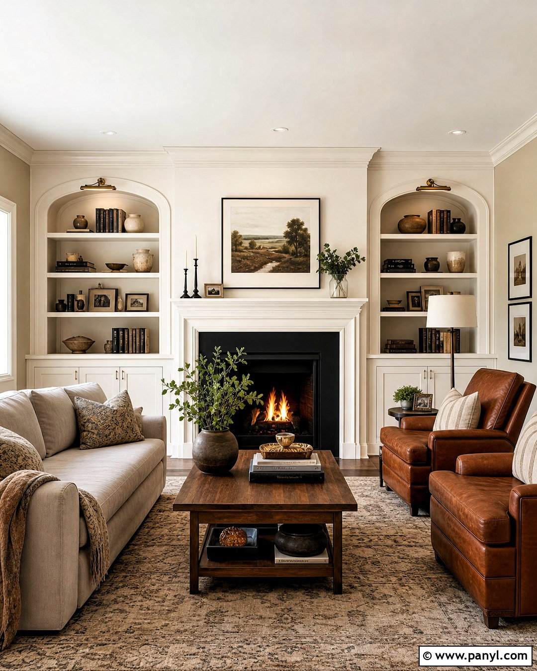White Built-In Accent Wall - 20 white accent wall ideas