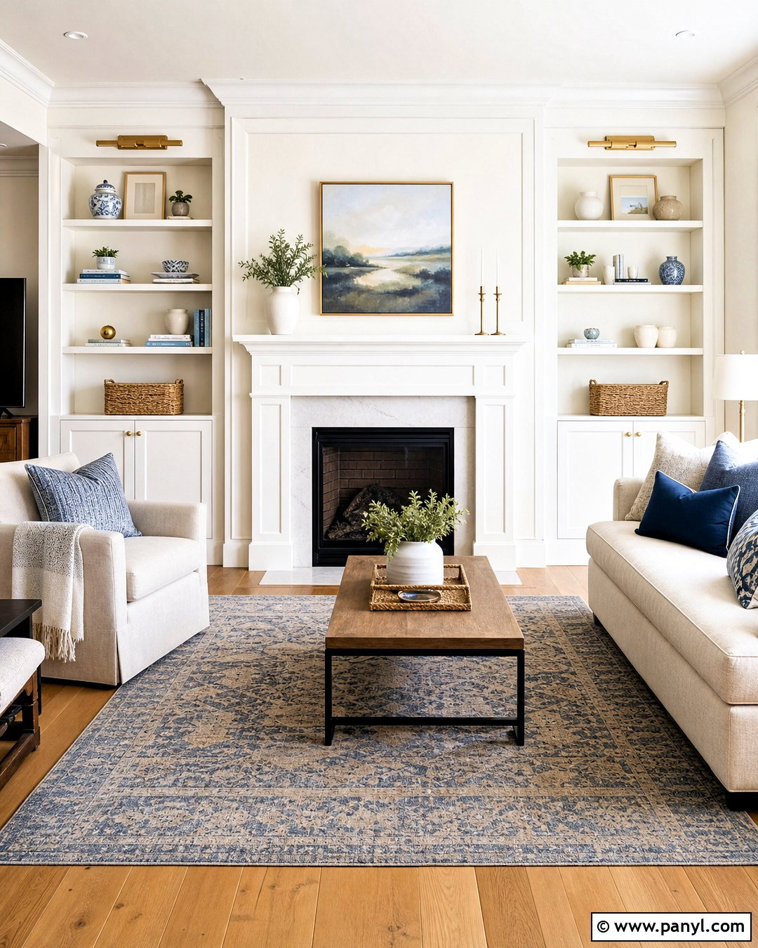 White Built-In Fireplace Side Walls - 20 fireplace side wall ideas