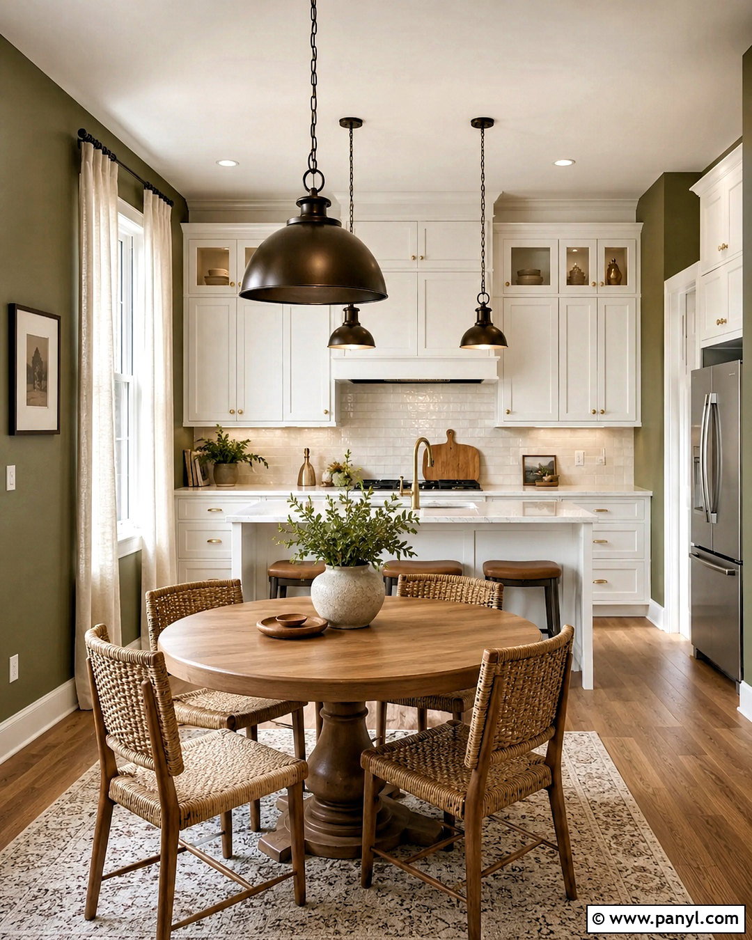 White Cabinets With Olive Green Walls - 20 olive green and white kitchen ideas