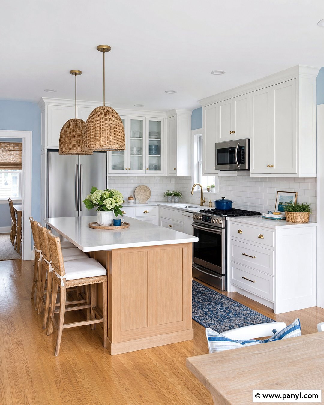White Cabinets With Pale Blue Walls - 20 Kitchen Cabinet And Wall Paint Ideas