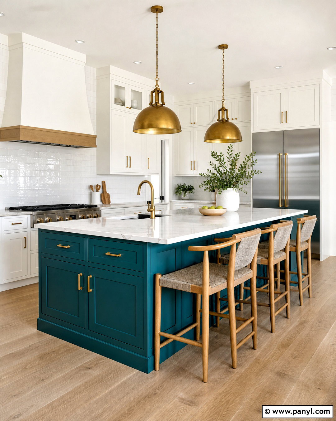 White Cabinets With Teal Kitchen Island - 20 teal and white kitchen ideas
