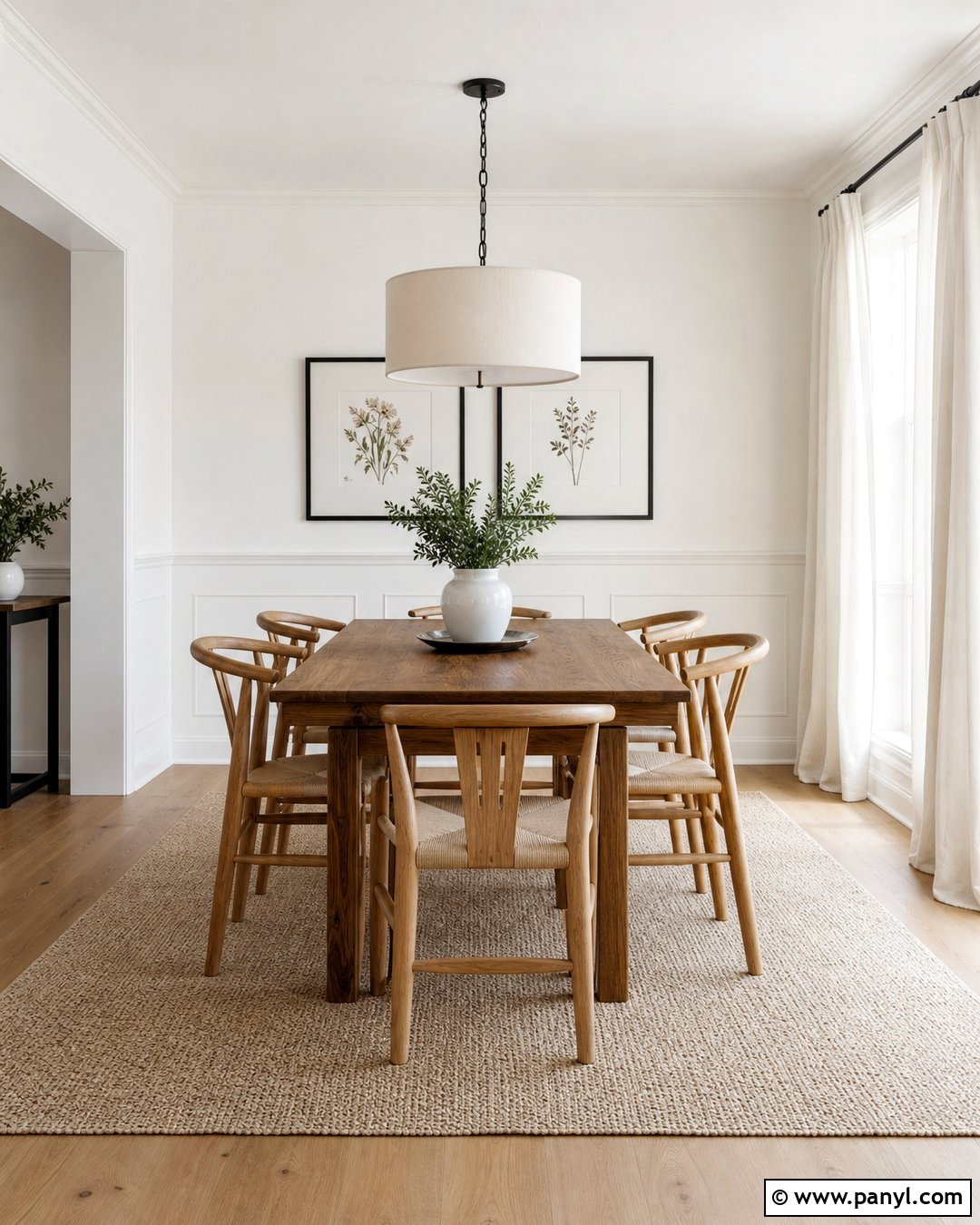 White Chair Rail In A White Dining Room - 20 Chair Rail Same Color As Wall Ideas