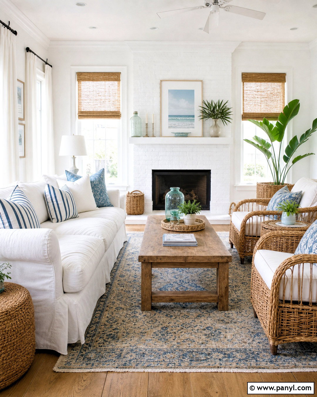 White Coastal Living Room - 20 white home interiors