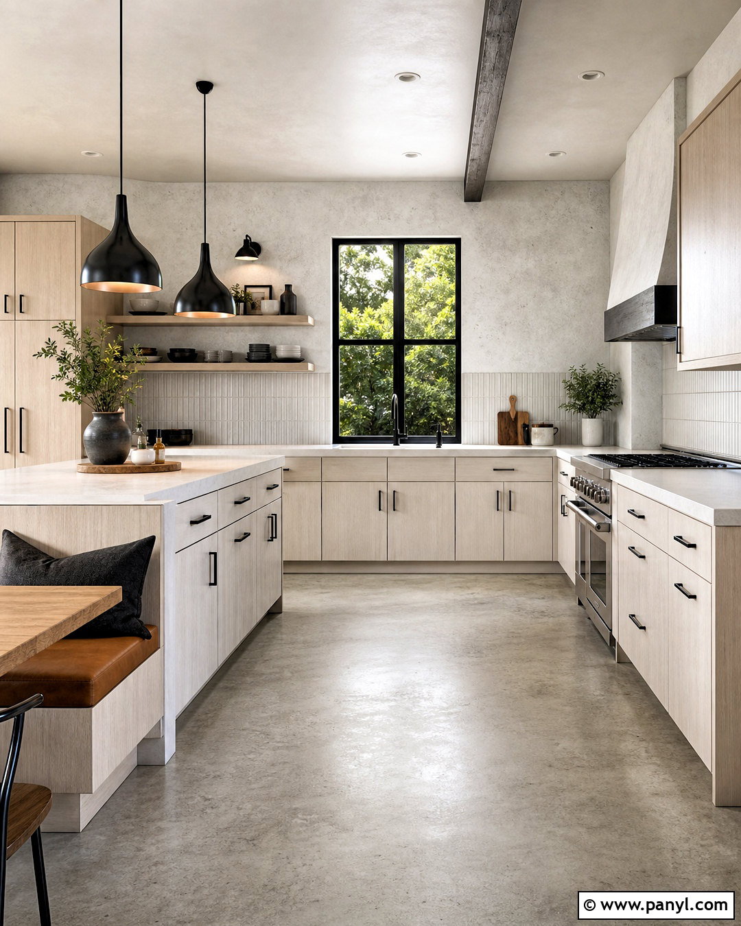 White Concrete Effect Kitchen - 20 white wall paint texture ideas