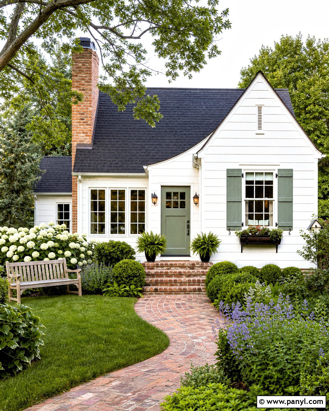 White Cottage House With Red Brick - 20 white house with red brick ideas