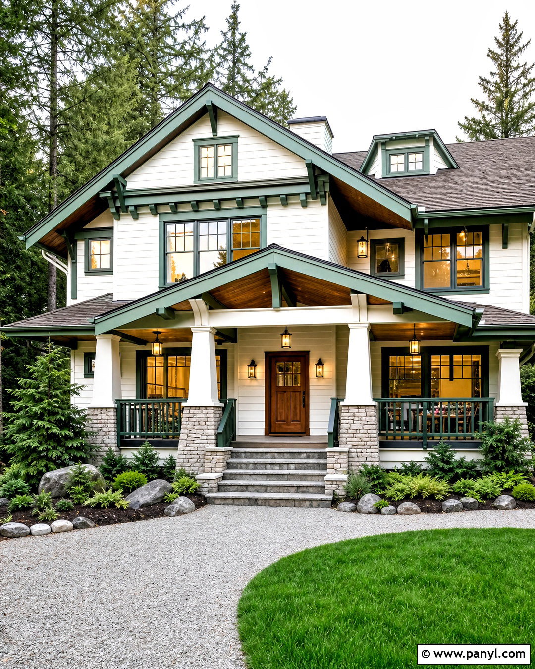 White Craftsman House With Green Trim - 20 white house green trim ideas