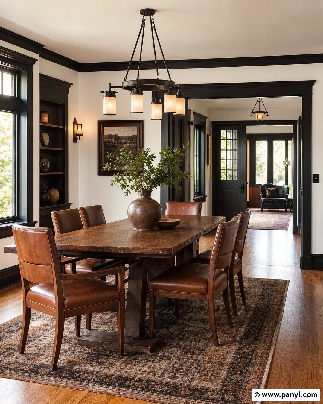 White Craftsman Interior With Black Trim - 25 White Wall With Black Trim Ideas