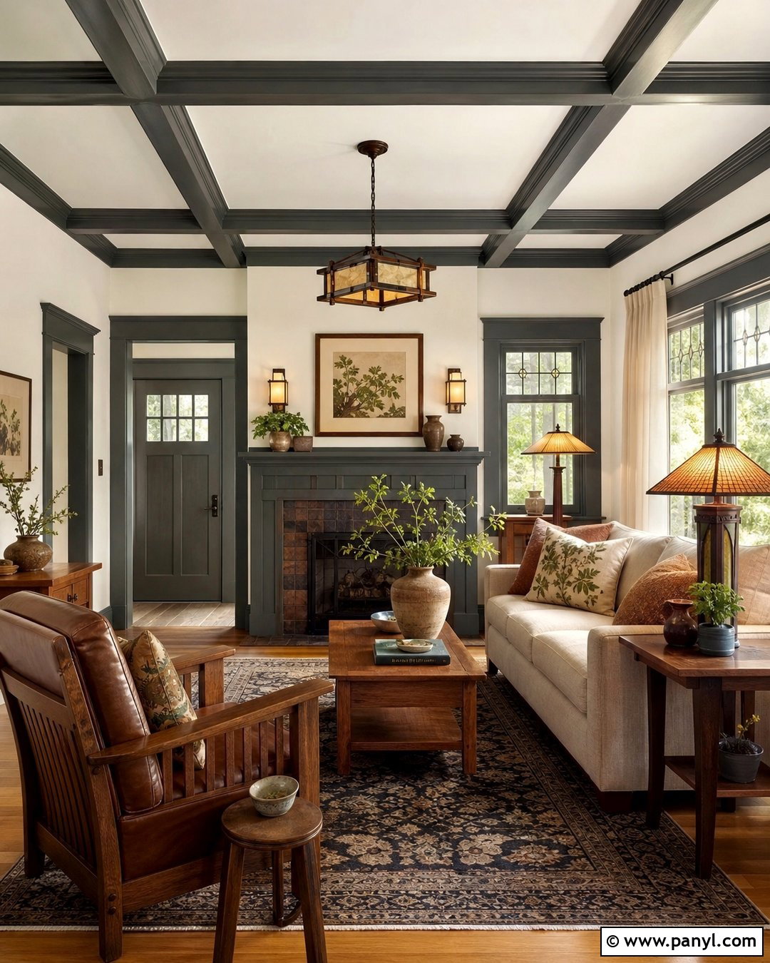 White Craftsman Room With Grey Trim - 30 White Walls Grey Trim Ideas