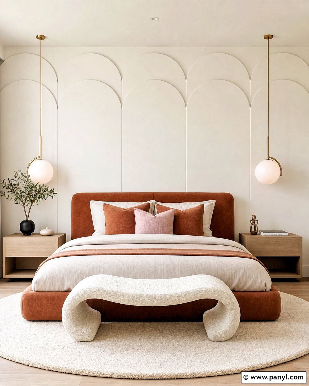 White Curved Panel Feature Wall - 20 white feature wall ideas