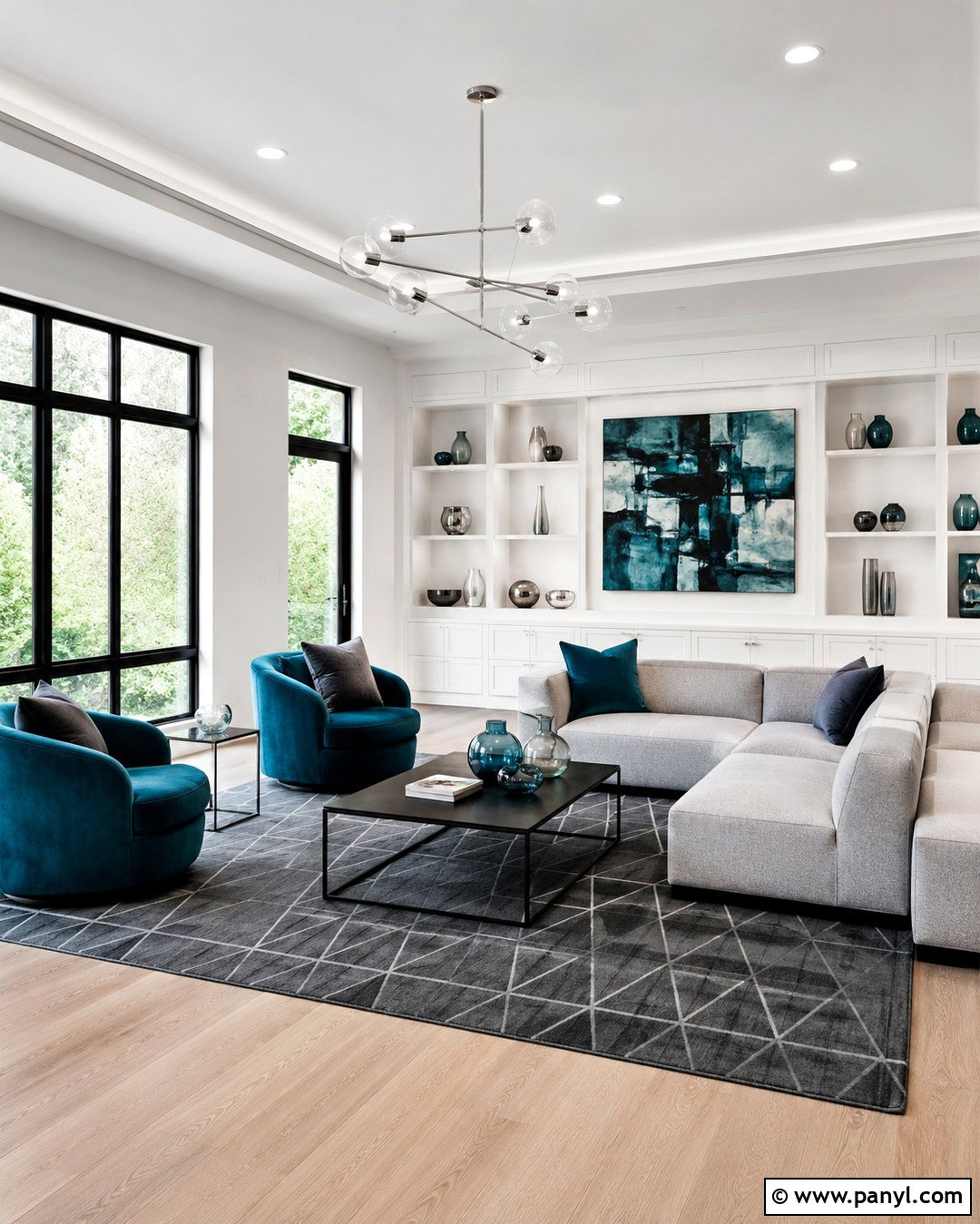 White Diamond Contemporary Living Room Walls - 20 Benjamin Moore White Walls