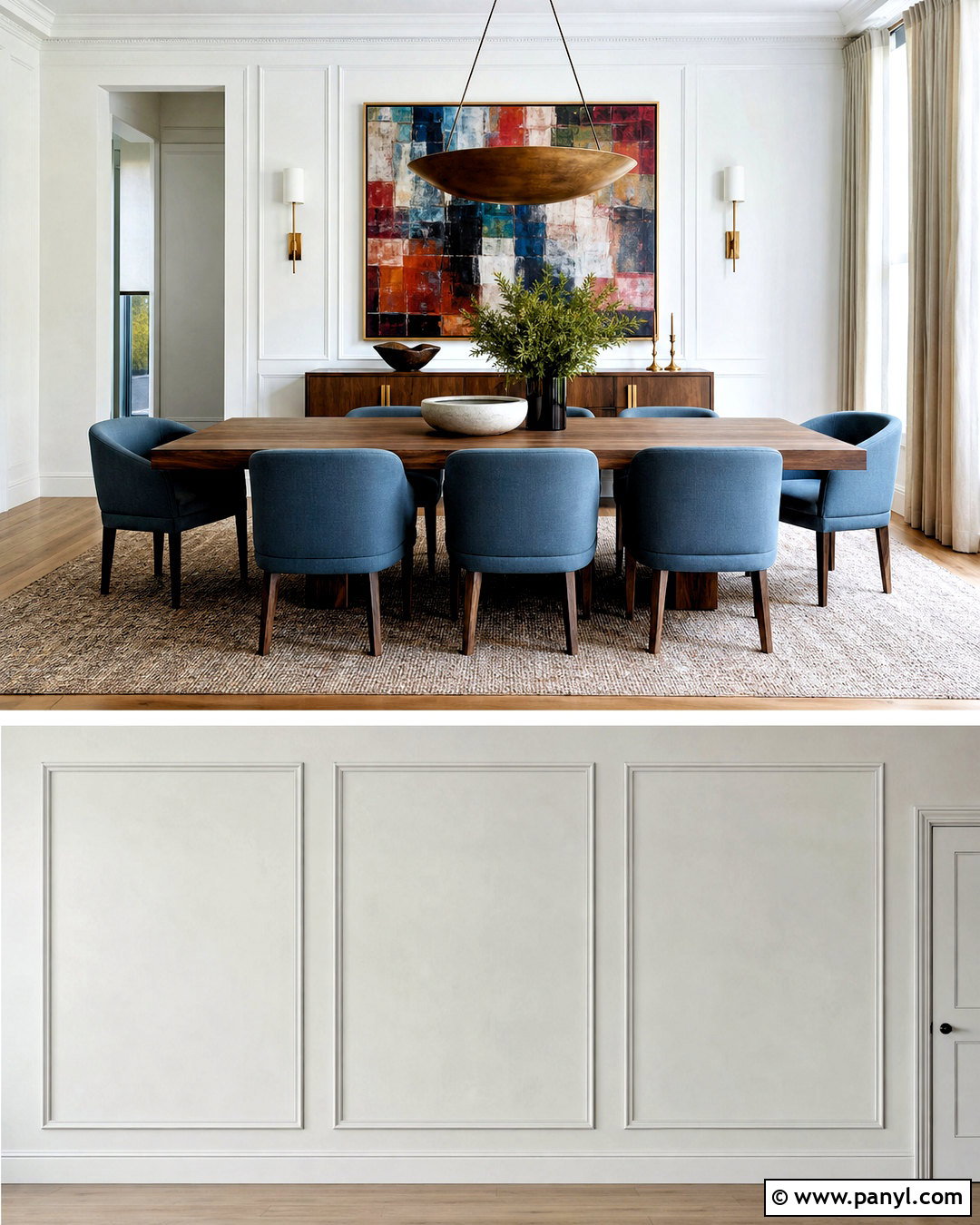 White Dining Room Walls With Statement Art - 20 white wall ideas