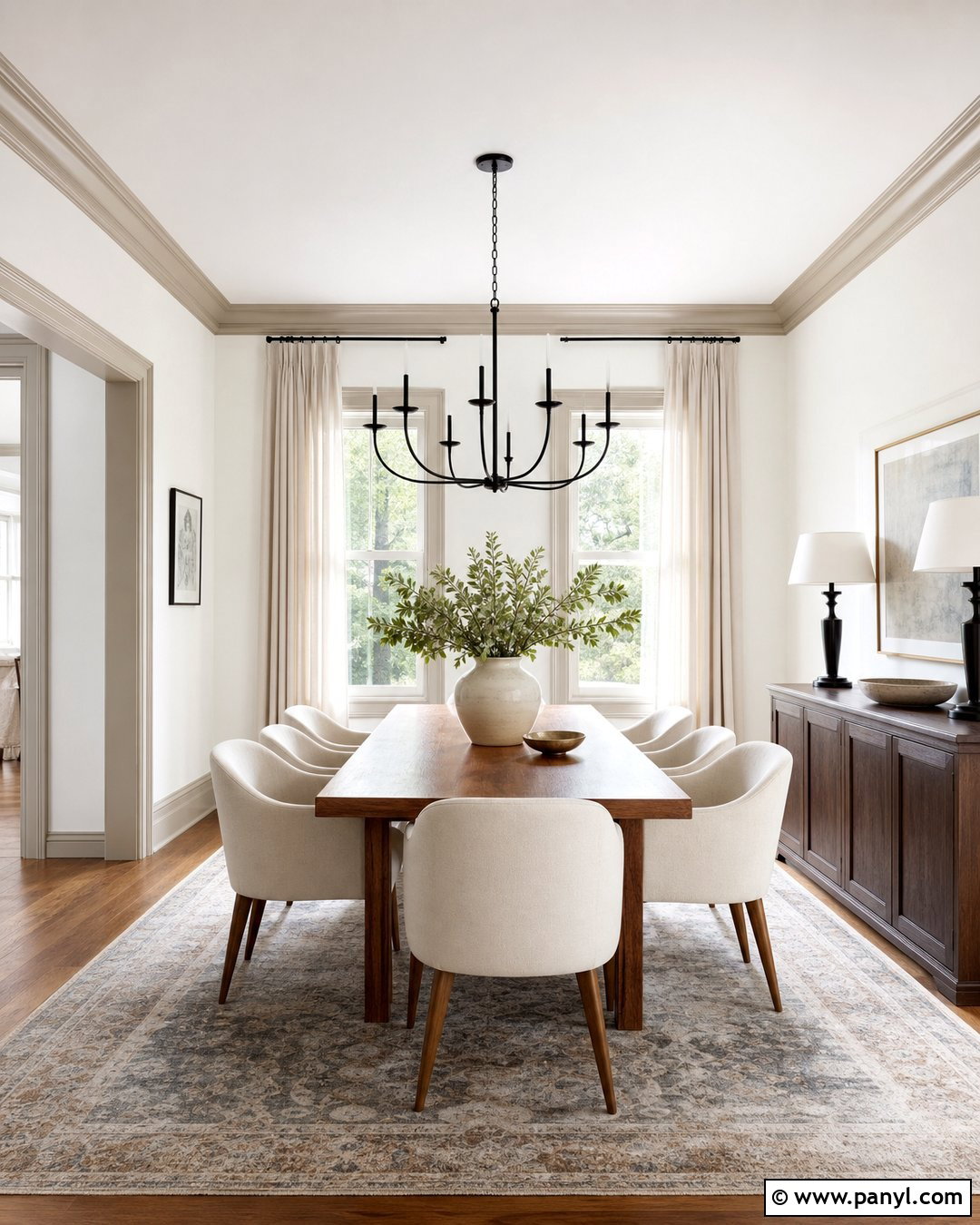 White Dining Room With Beige Trim - 25 White Walls With Beige Trim Ideas
