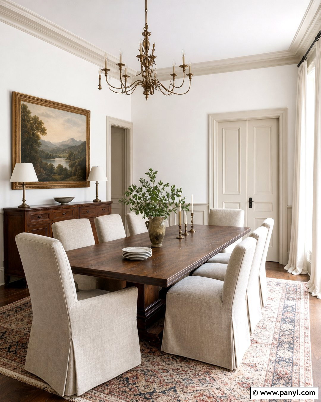 White Dining Room With Cream Trim - 30 white walls with cream trim ideas