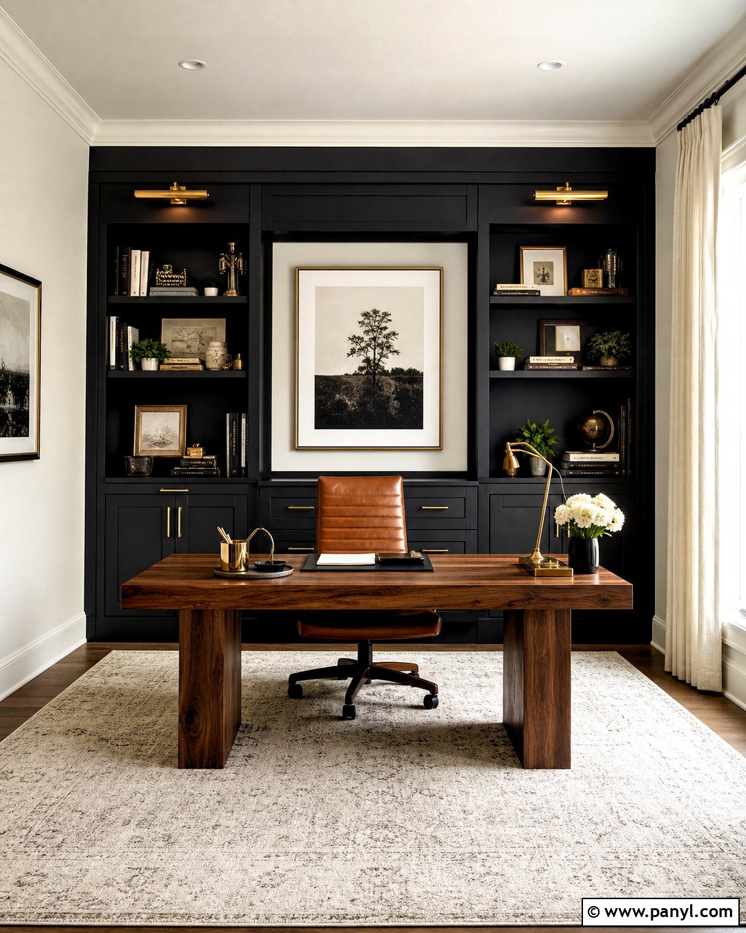 White Dove And Black Home Office - 20 white dove color palette ideas