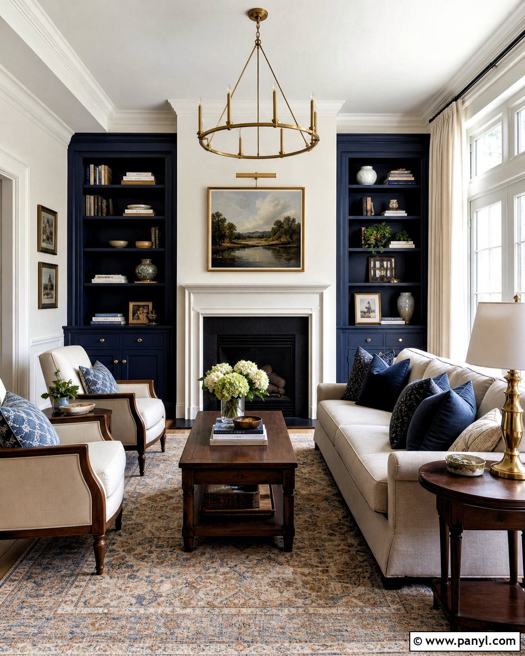 White Dove And Hale Navy Living Room - 20 white dove color palette ideas