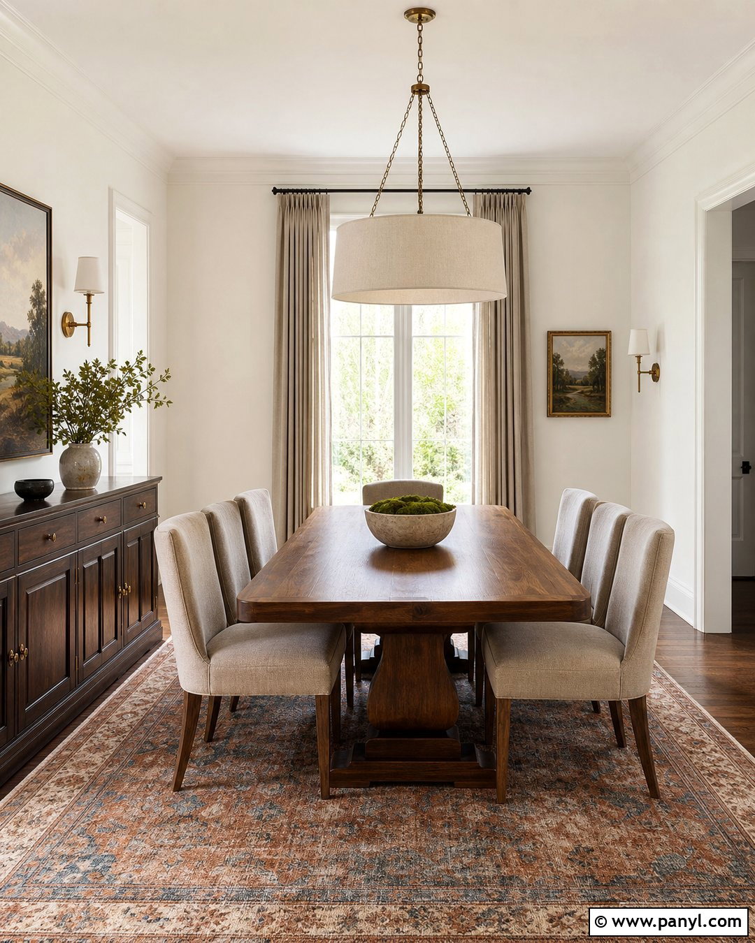 White Dove Walls In A Dining Room - 35 bm white dove walls