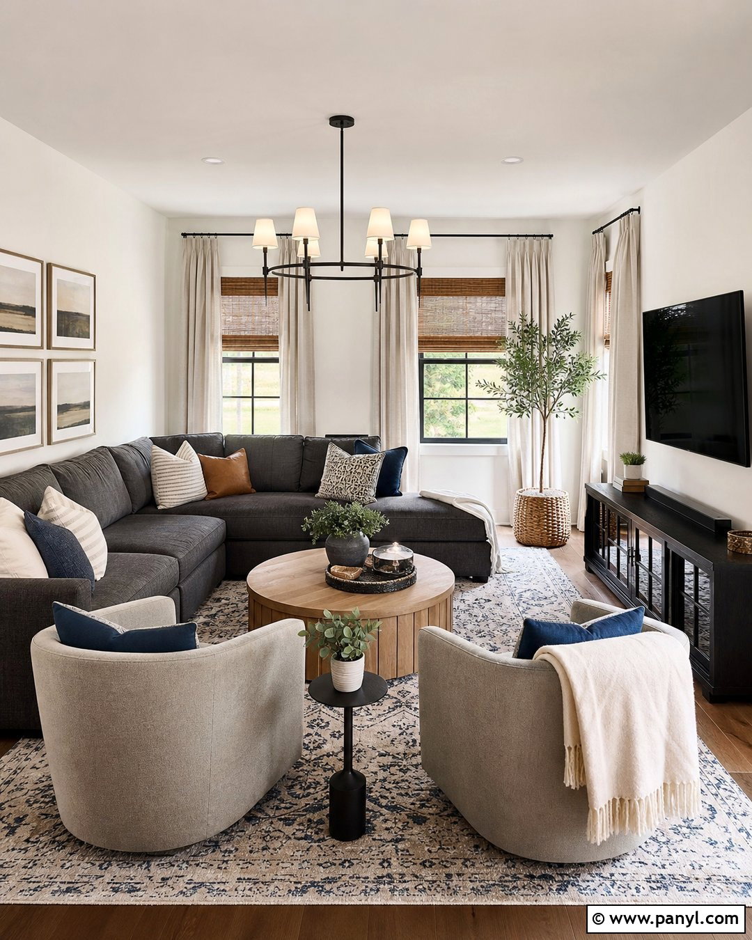 White Dove Walls In A Family Room - 35 bm white dove walls