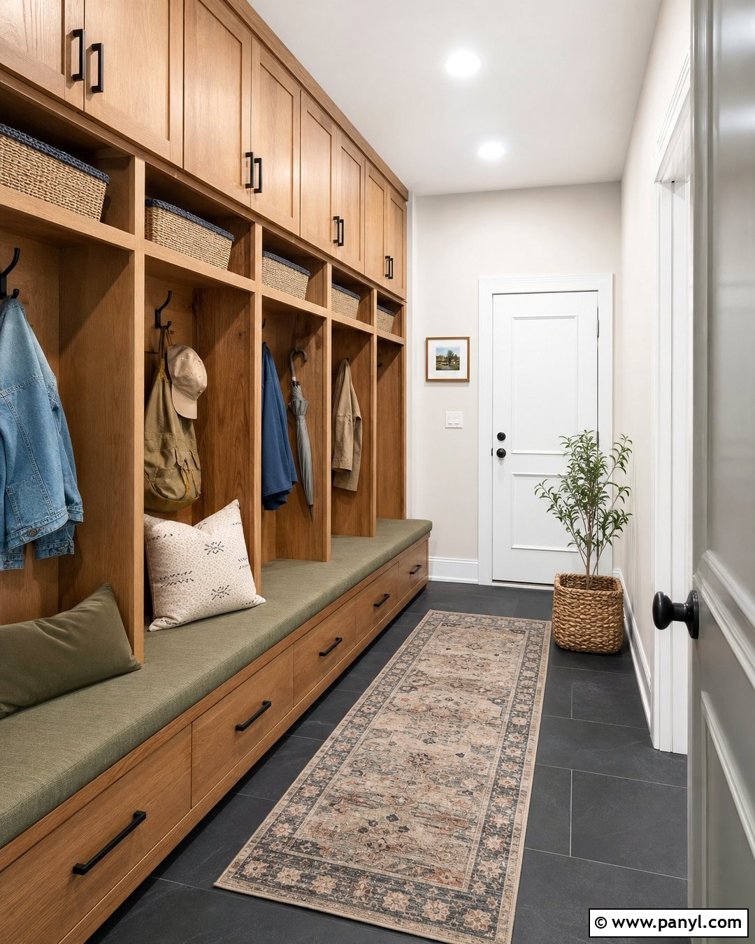 White Dove Walls In A Mudroom - 35 bm white dove walls
