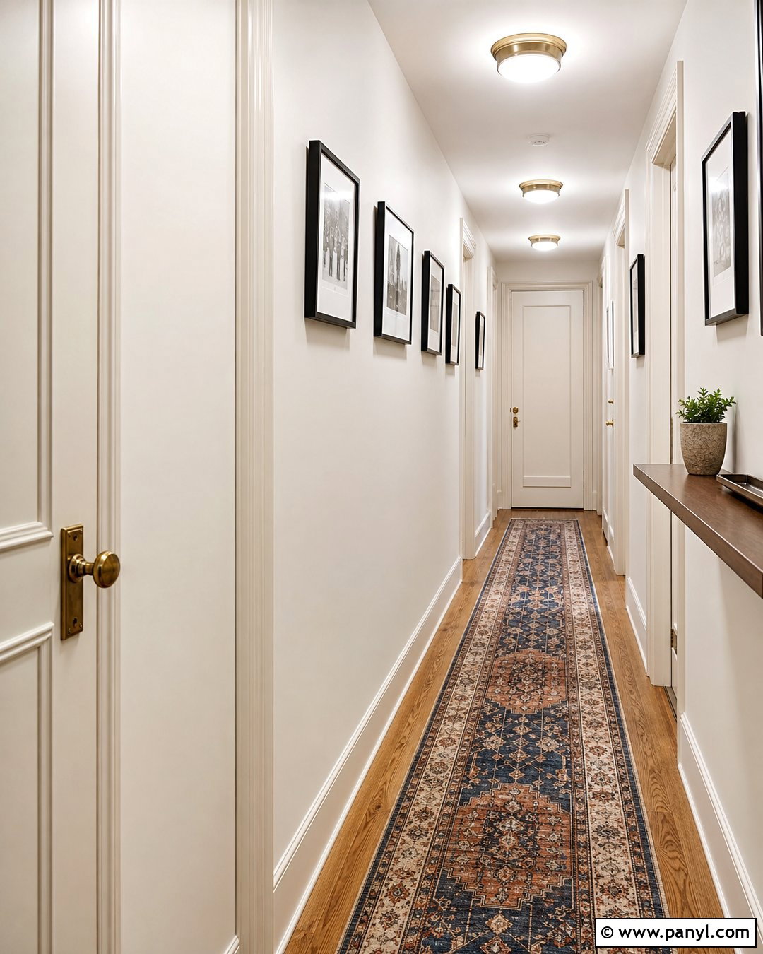 White Dove Walls In A Narrow Hallway - 35 bm white dove walls