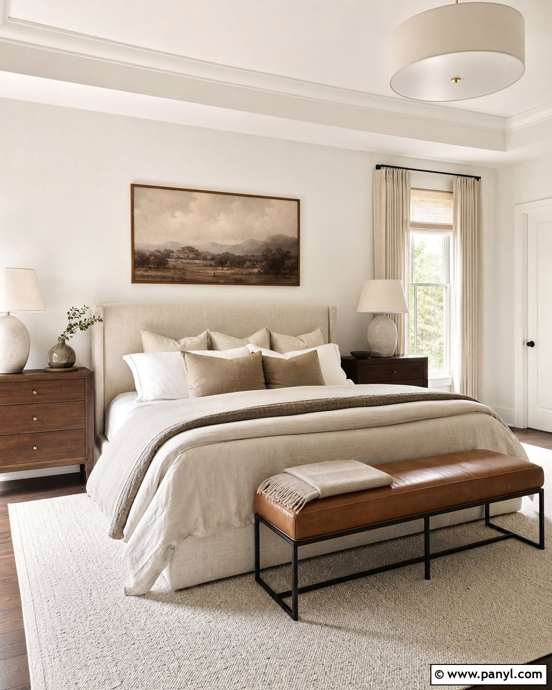White Dove Walls In A Neutral Bedroom - 35 bm white dove walls
