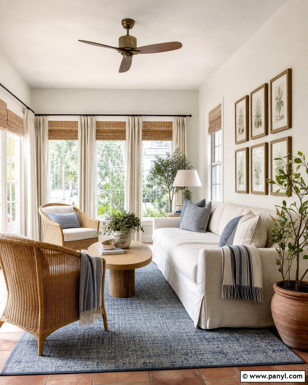 White Dove Walls In A Sunroom - 35 bm white dove walls