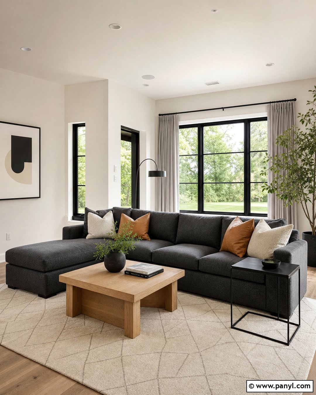 White Dove Walls With Black Accents - 35 bm white dove walls
