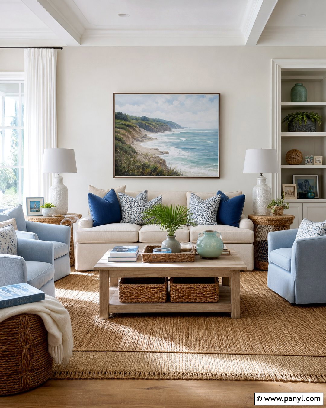 White Dove Walls With Coastal Decor - 35 bm white dove walls