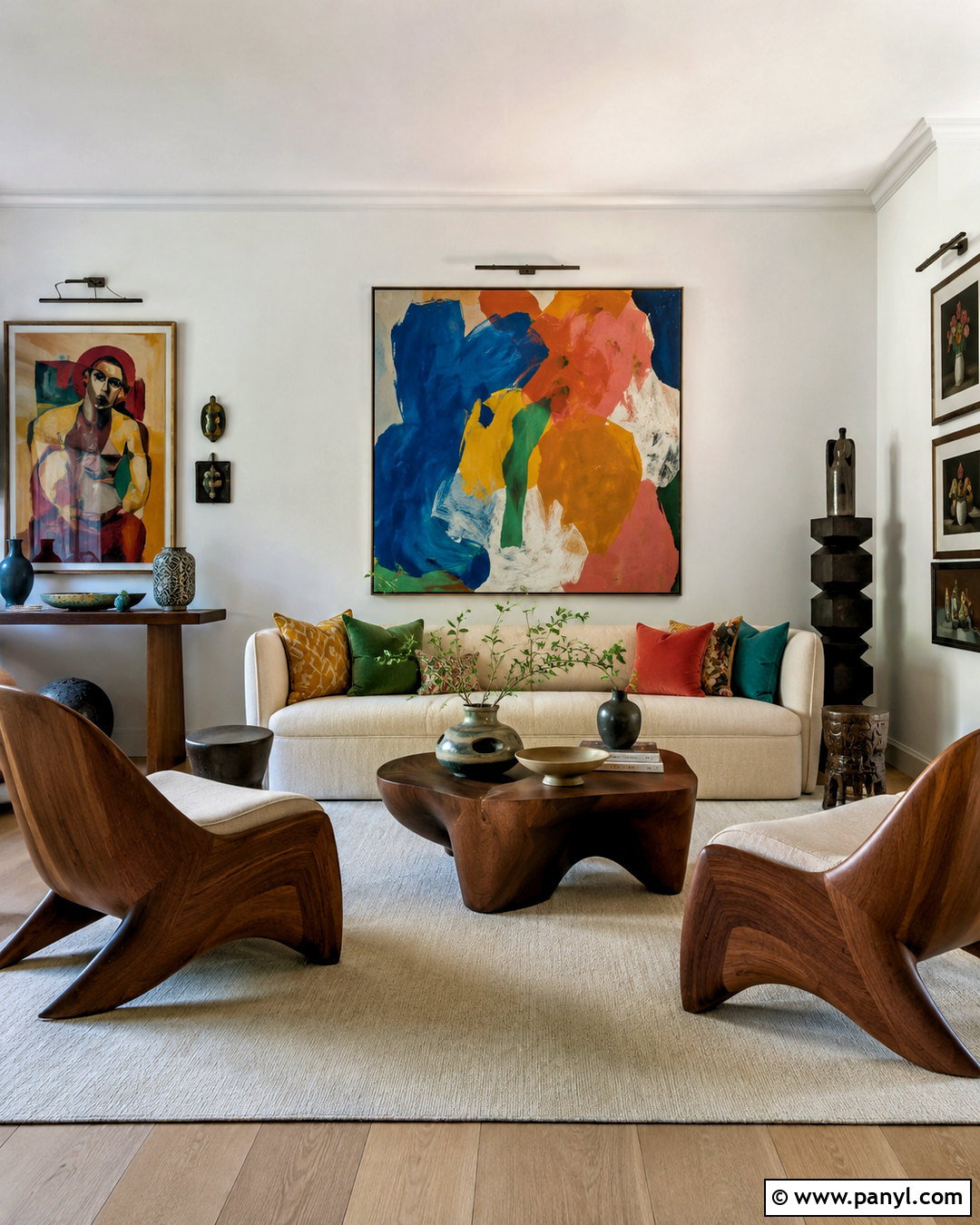 White Dove Walls With Colorful Art - 35 white dove benjamin moore walls