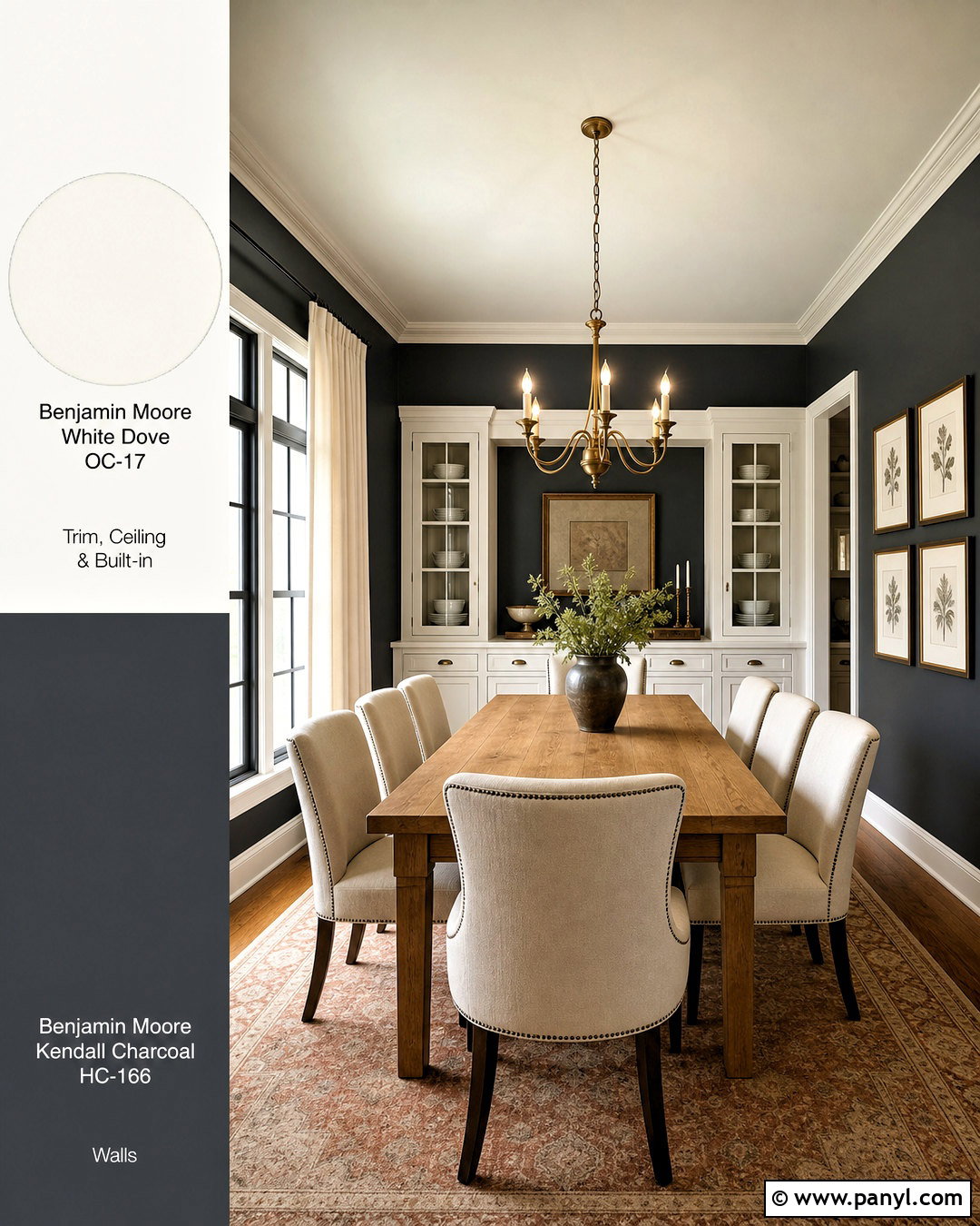 White Dove With Kendall Charcoal - 20 white dove coordinating colors