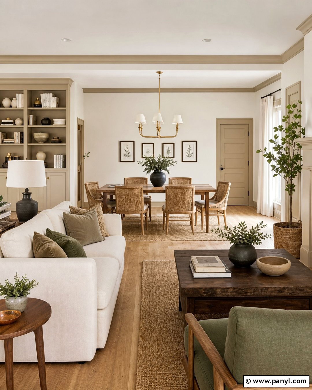 White Duck Walls With Natural Linen Trim - 25 Sherwin Williams Wall And Trim Combo Ideas