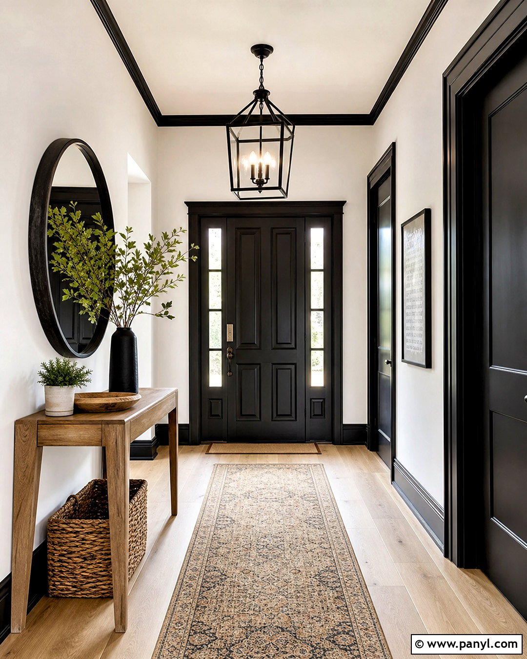 White Entryway With Black Door Trim - 20 white room black trim ideas