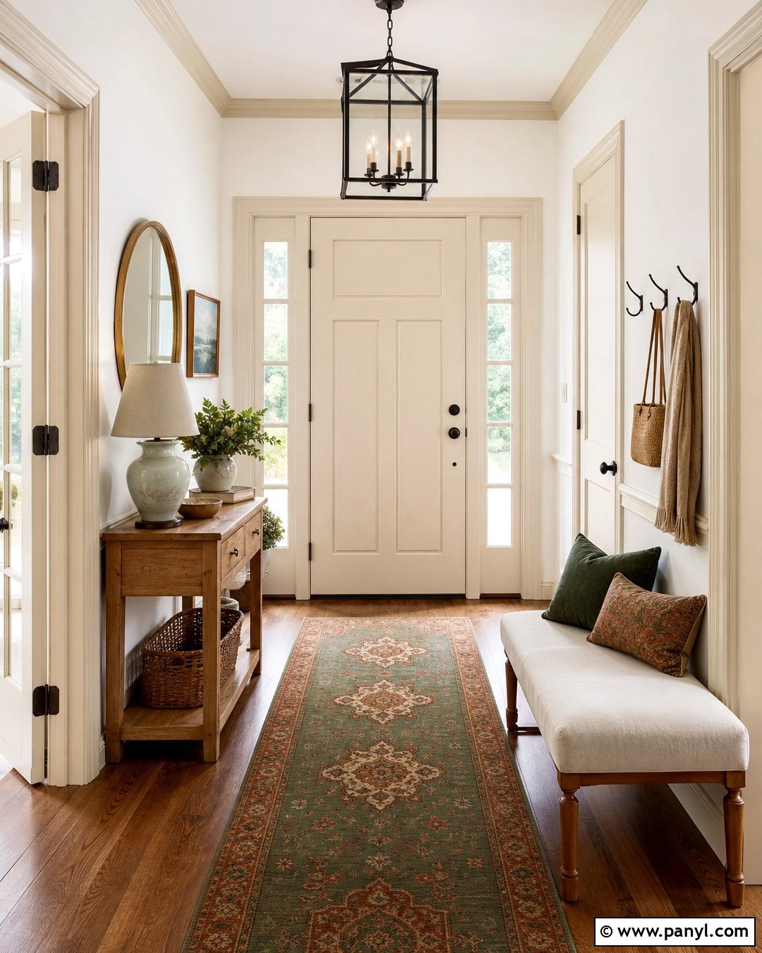 White Entryway With Cream Trim - 30 white walls with cream trim ideas