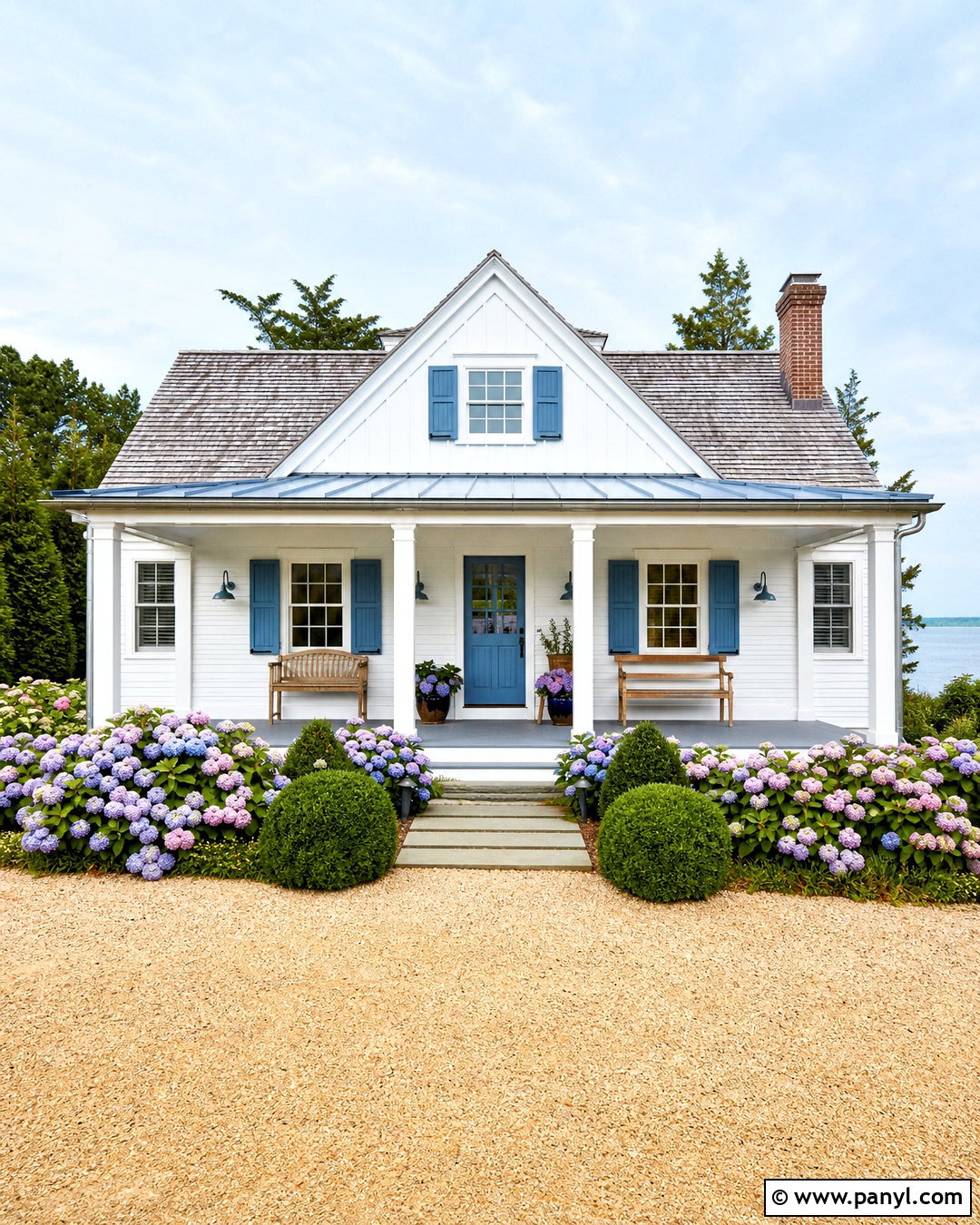 White Exterior Walls With Blue Trim - 20 exterior wall painting ideas