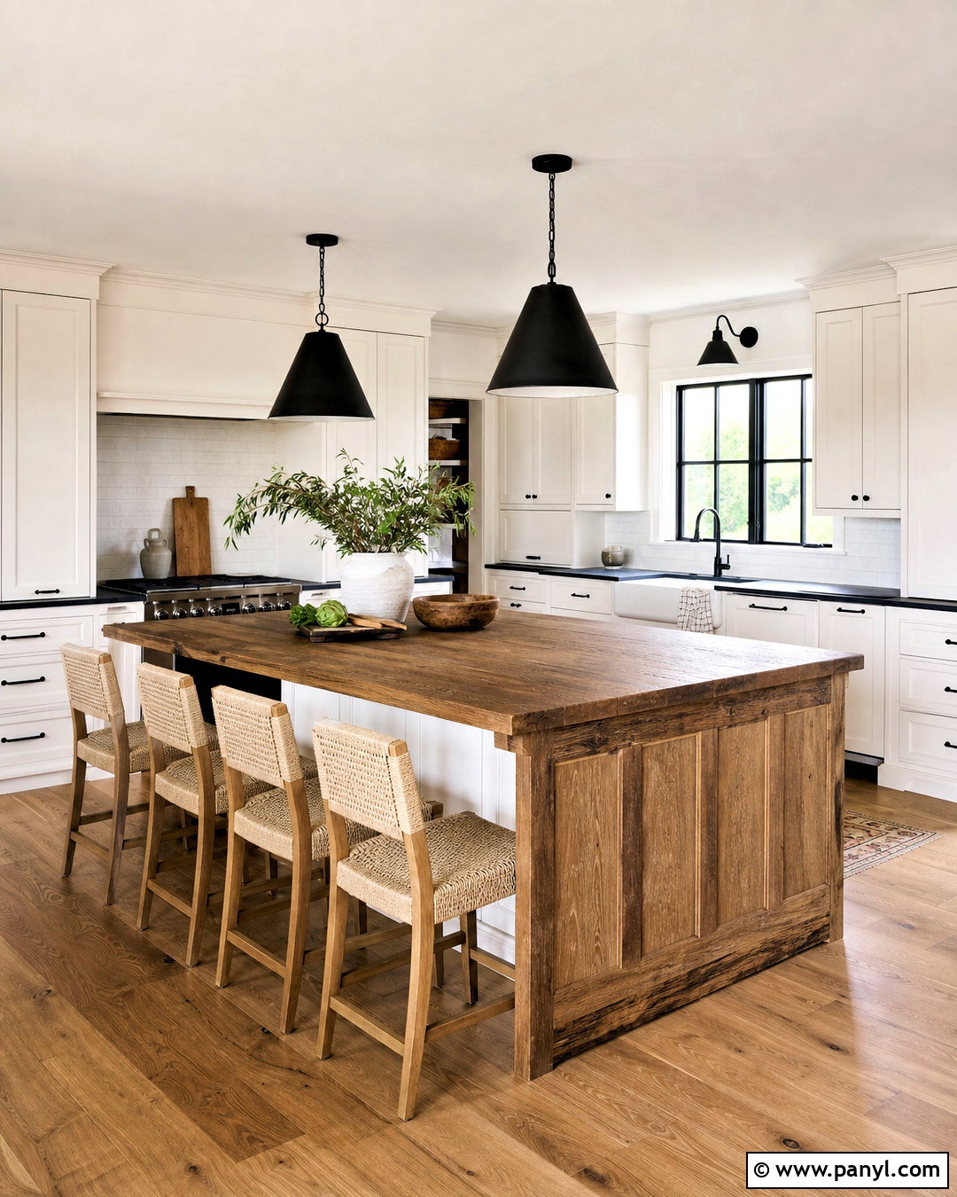 White Farmhouse Kitchen With White Trim - 20 white paint with white trim ideas