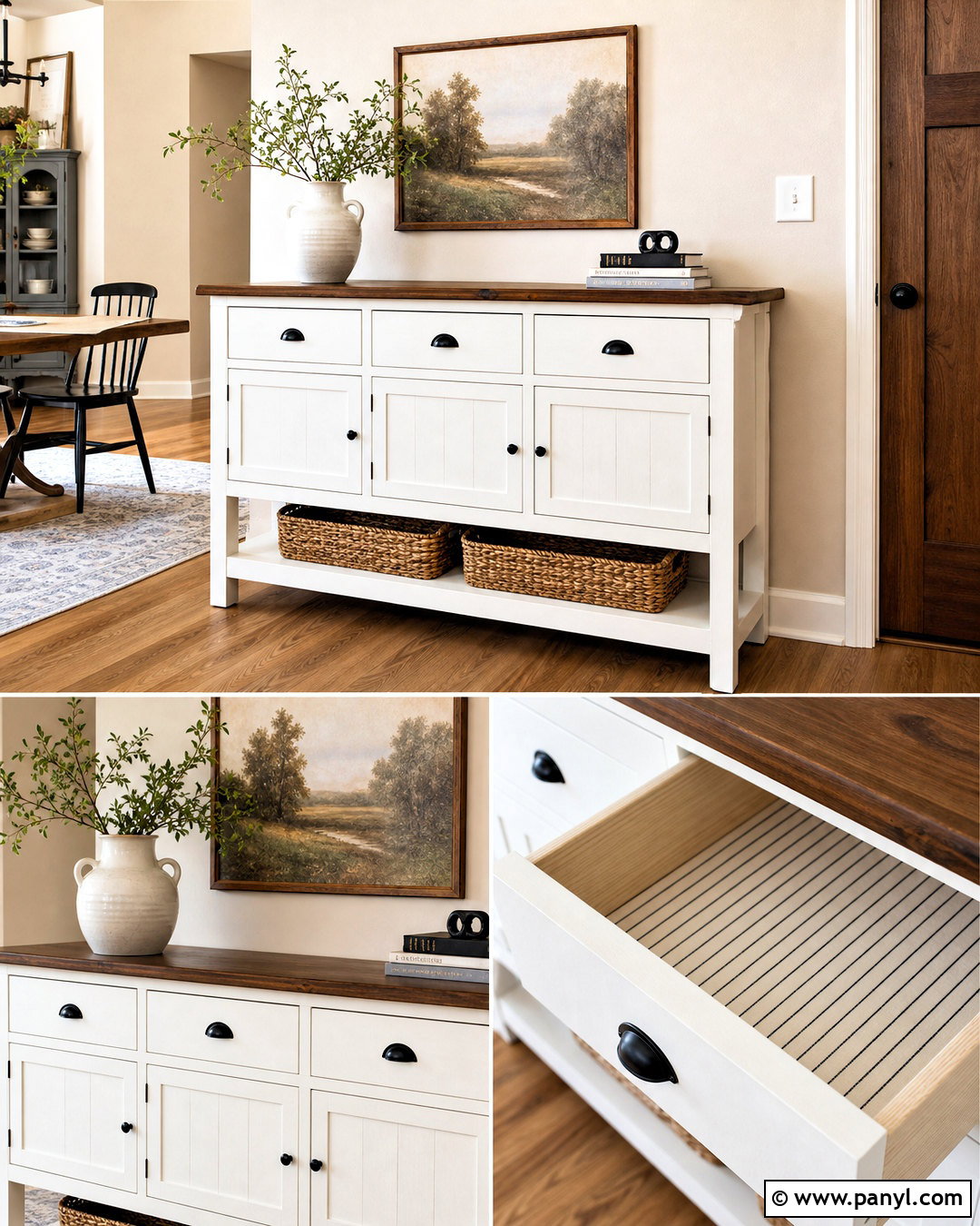 White Farmhouse Sideboard - 20 sideboard makeover ideas