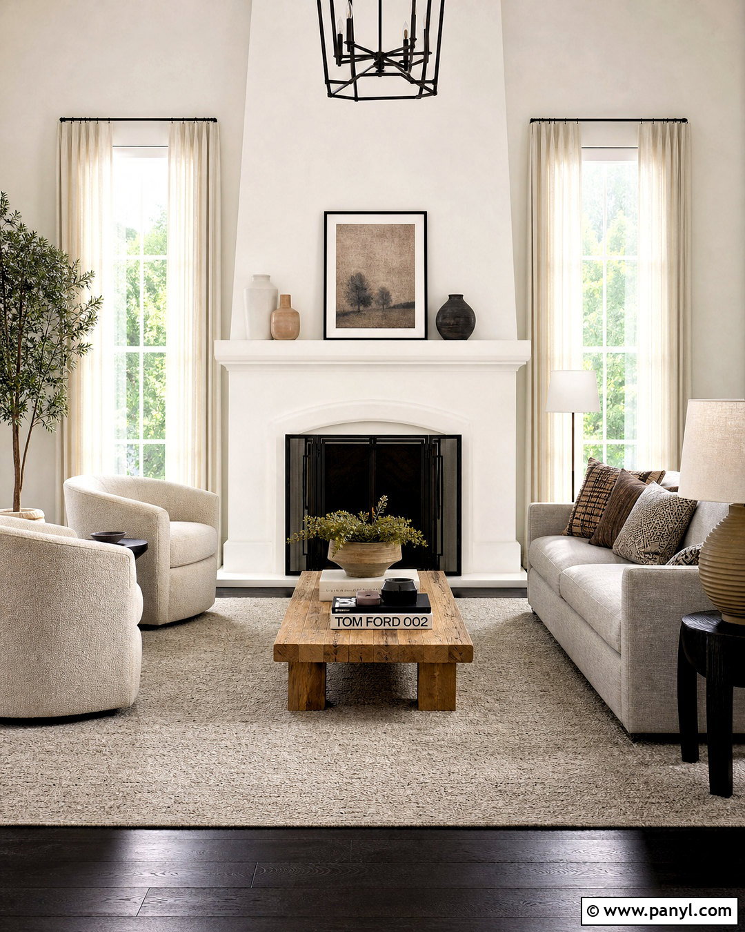 White Fireplace Living Room With Dark Floors - 20 white walls dark floors living room ideas