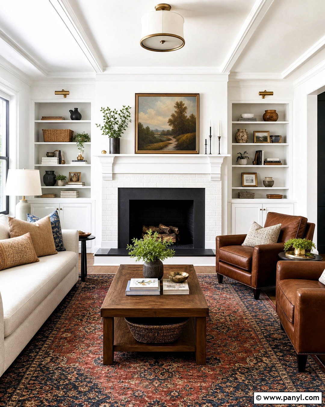 White Fireplace Room With White Trim - 20 white paint with white trim ideas
