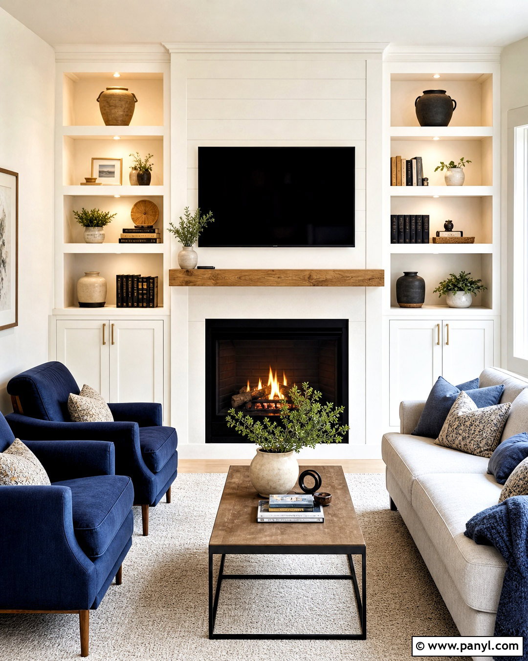White Fireplace Wall With Built-In Cabinets - 20 fireplace wall ideas with tv ideas
