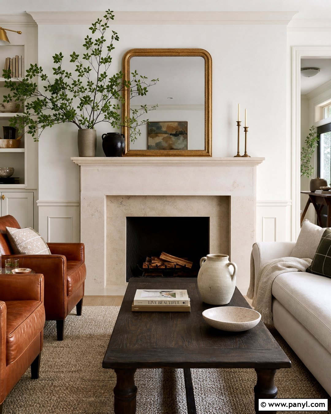 White Fireplace With Cream Trim - 30 white walls with cream trim ideas
