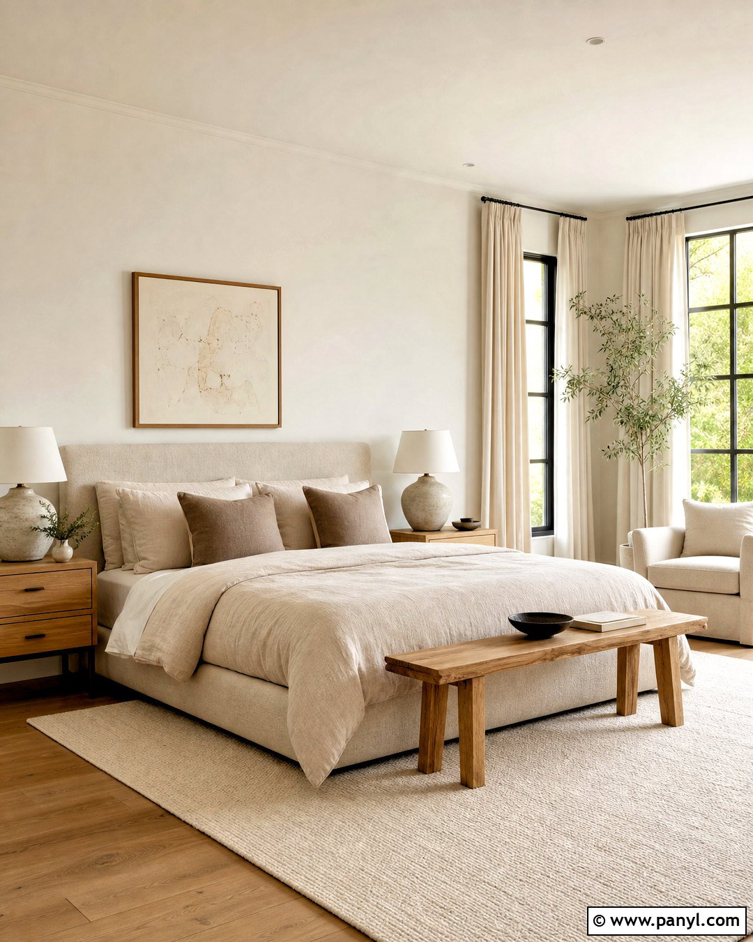 White Flour Bedroom With Linen Bedding - 20 white flour sherwin williams ideas