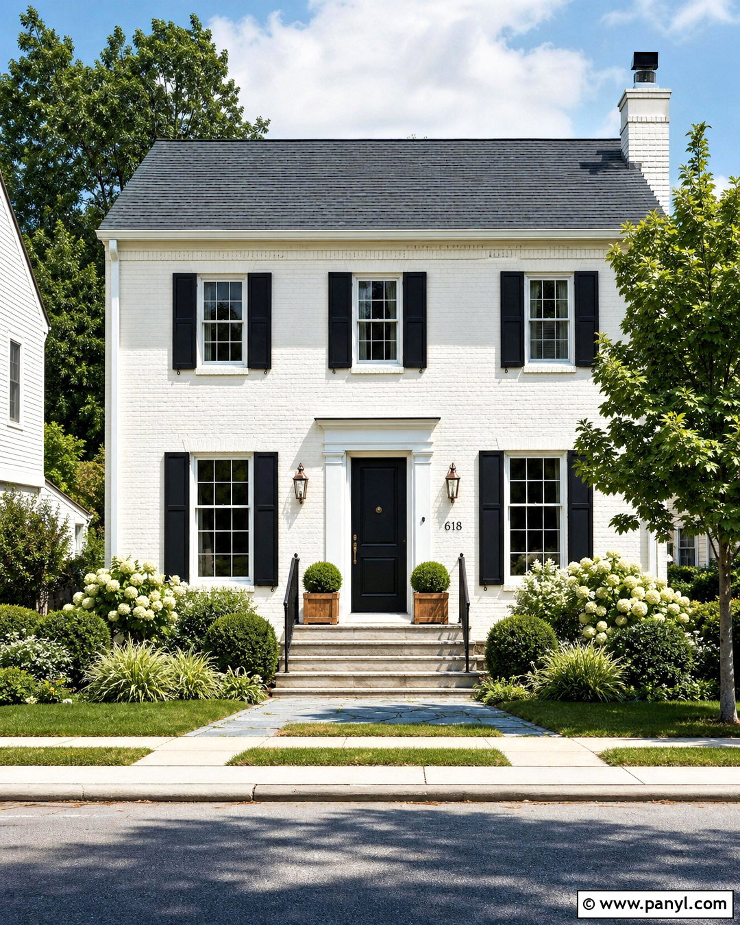 White Flour Brick Exterior With Green Trim - 20 white flour sherwin williams ideas