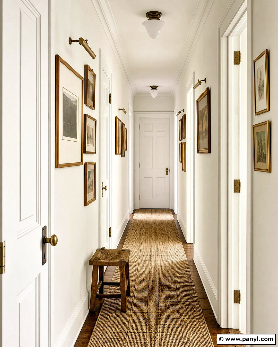 White Flour Hallway With Picture Frames - 20 white flour sherwin williams ideas