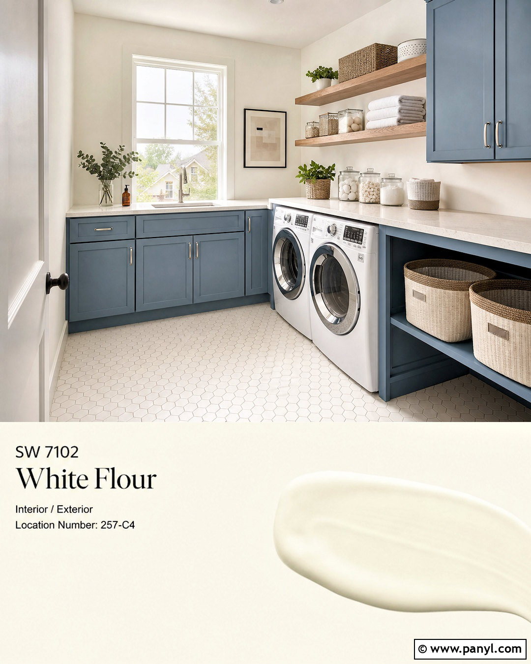 White Flour Laundry Room With Blue Cabinets - 20 white flour sherwin williams ideas