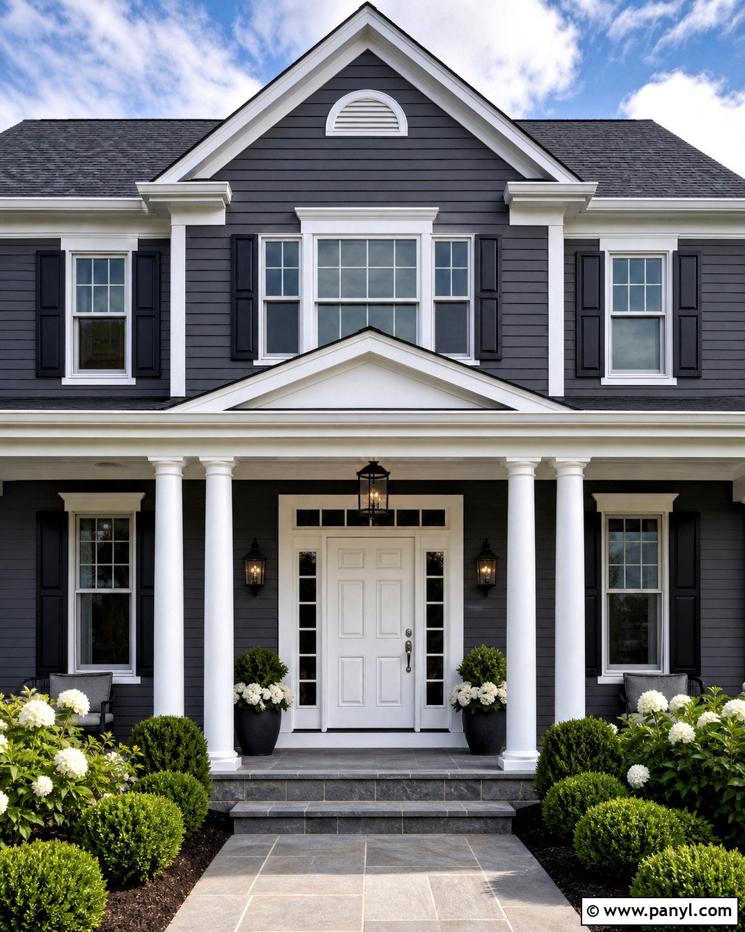 White Front Door With Gray House - 20 grey house door color ideas