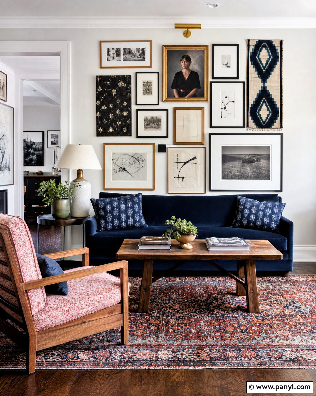 White Gallery Accent Wall - 20 white accent wall ideas